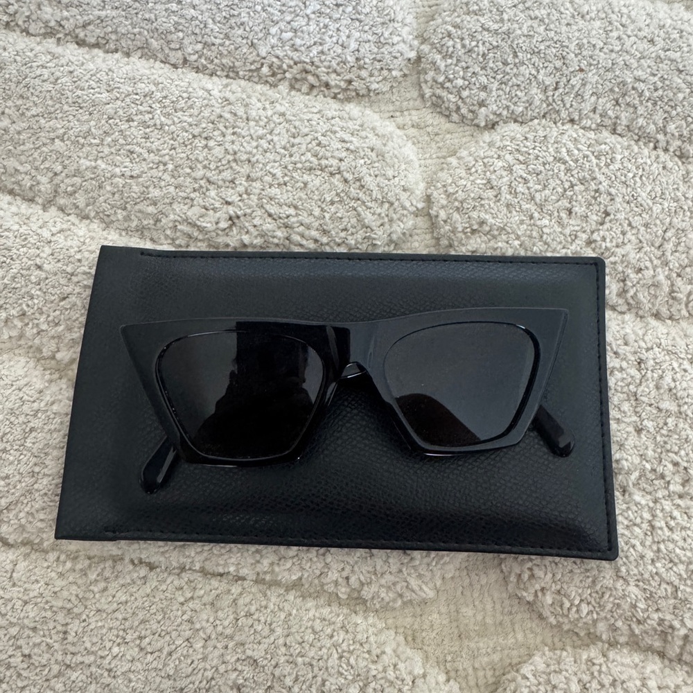 Celine Black Angular Sunglasses Sleek Design